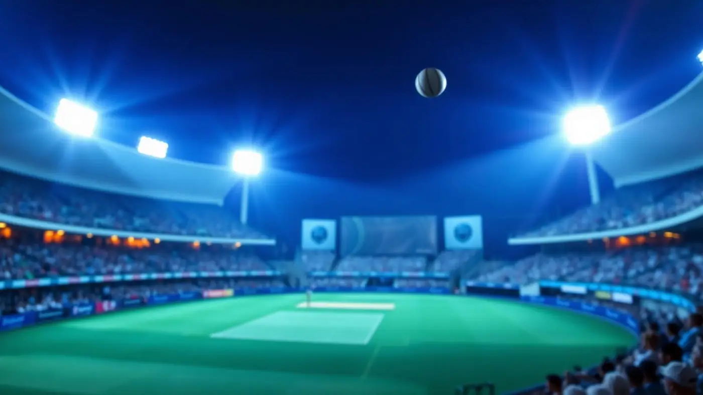 Floodlit cricket stadium representing the 11xPlay online gaming ID platform in India